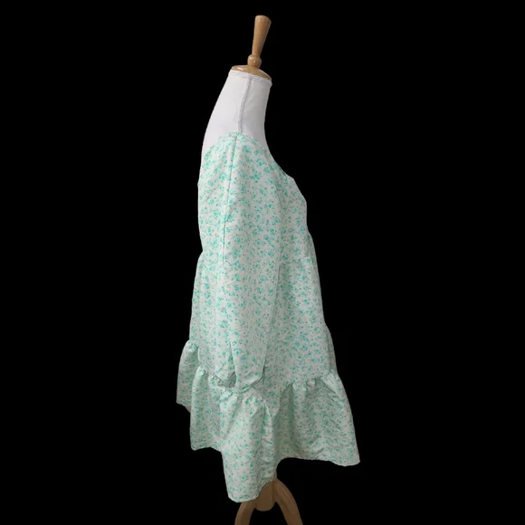 LEVIS DRESS WOMENS XL ELECTRIC GREEN FLORAL DOLCI BABYDOLL WITH POCKETS NEW - Picture 3 of 10